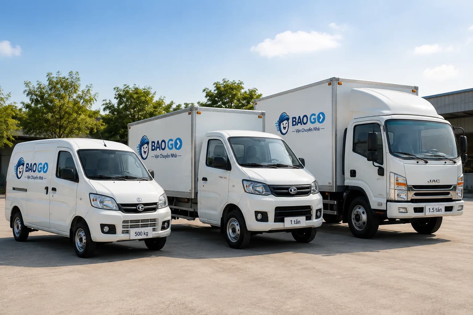 Ba hạng xe BAO GO: 500kg, 1 tấn, 1,5 tấn